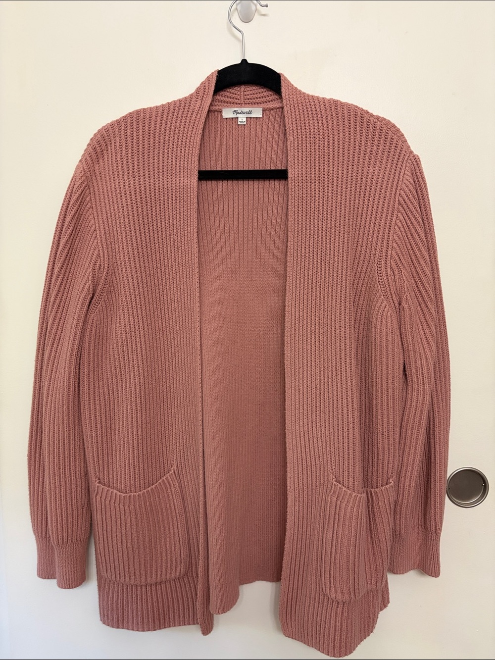 Women's Madewell Dusty Rose Open-Front Cardigan Sweater